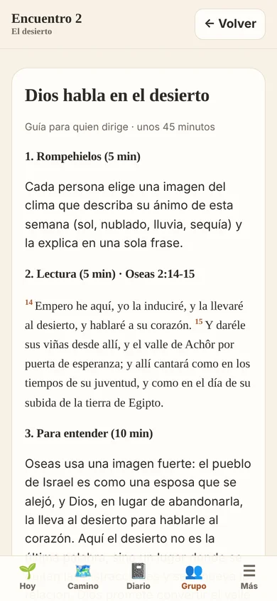 Guía del encuentro de grupo en Raíces
